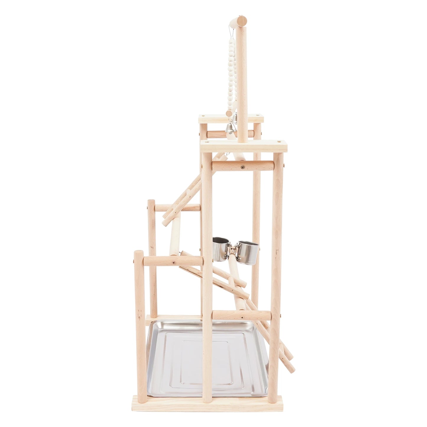 NONECN 3 Tier Parrot Rack Wood Bird Stand For Small To Medium Birds