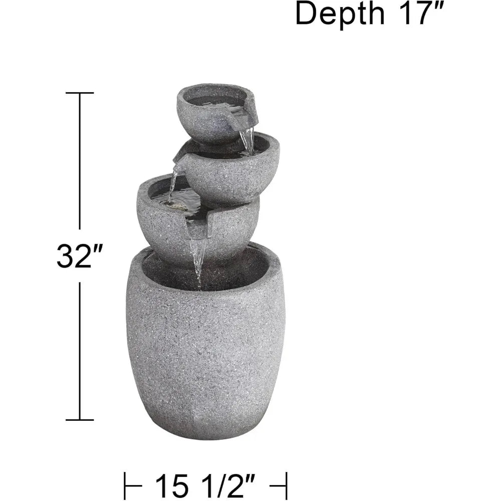 Lamps Plus Zen Modern Indoor Outdoor Floor Fountain With LED