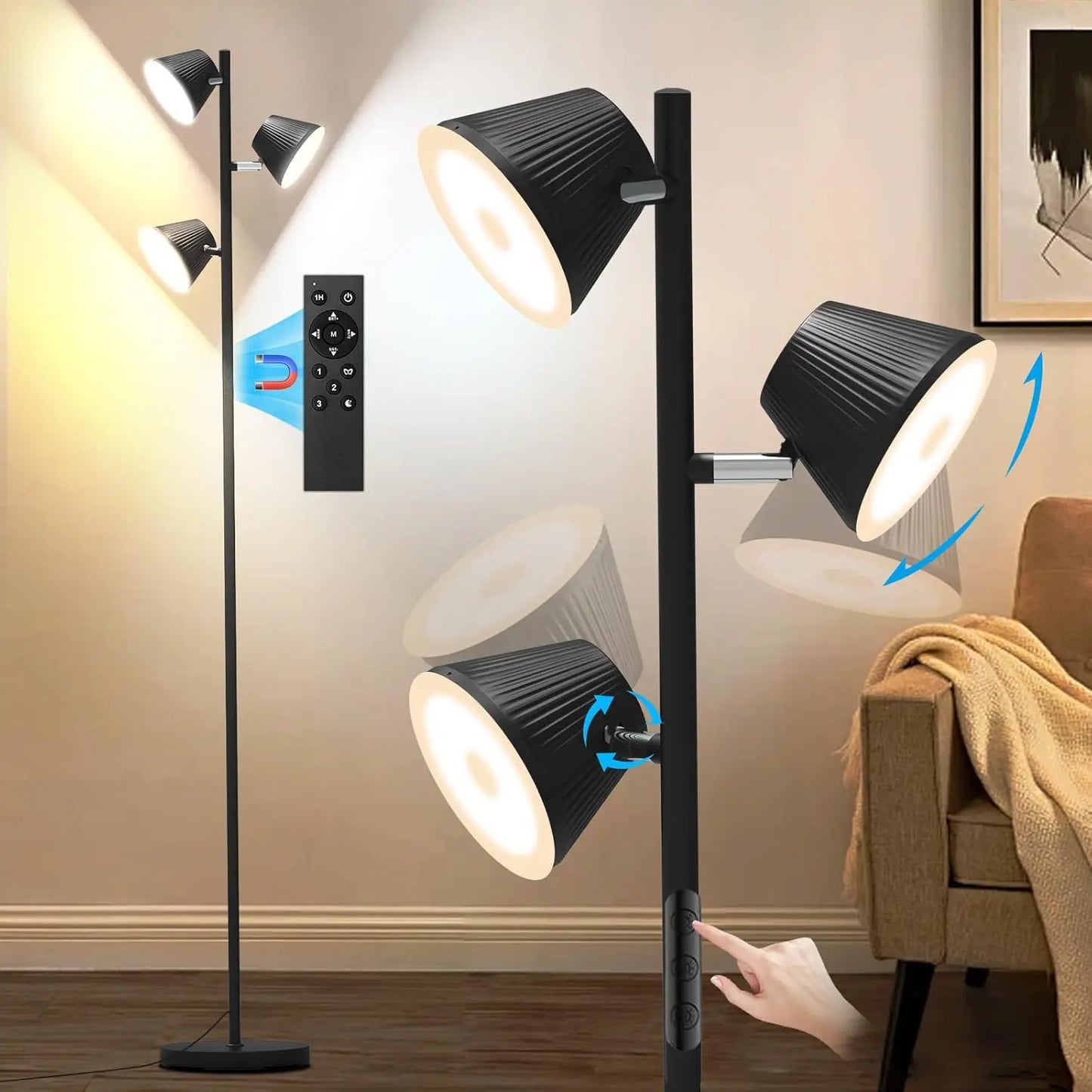 LED Floor Lamp With Remote Control And Touch 4500 Lumens