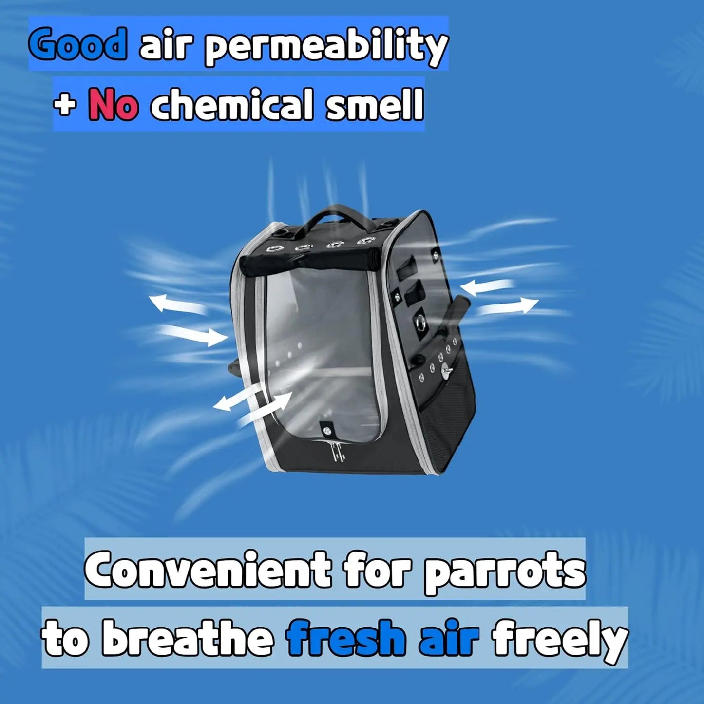 NONE Bird Carrier Backpack With Ventilation Perches Stainless Tray