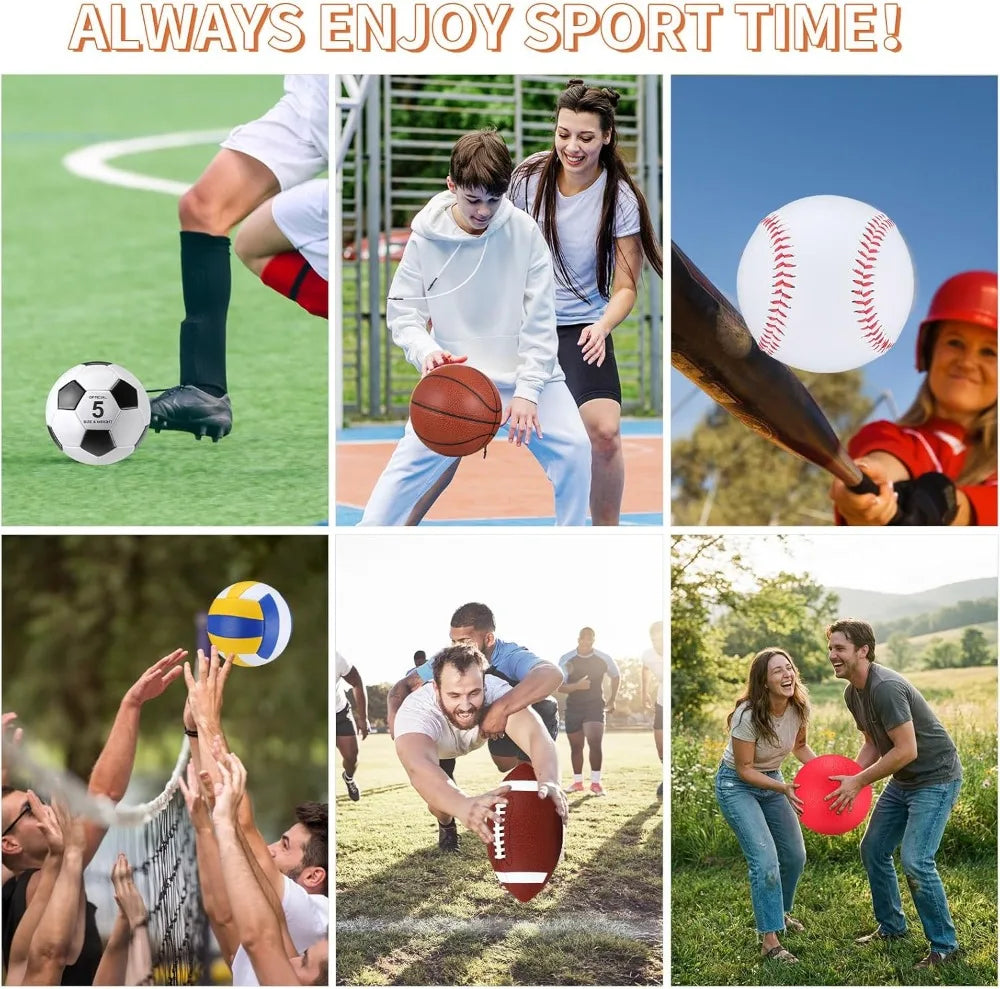 12 Piece Sports Ball Set With Premium Pump Mesh Bag