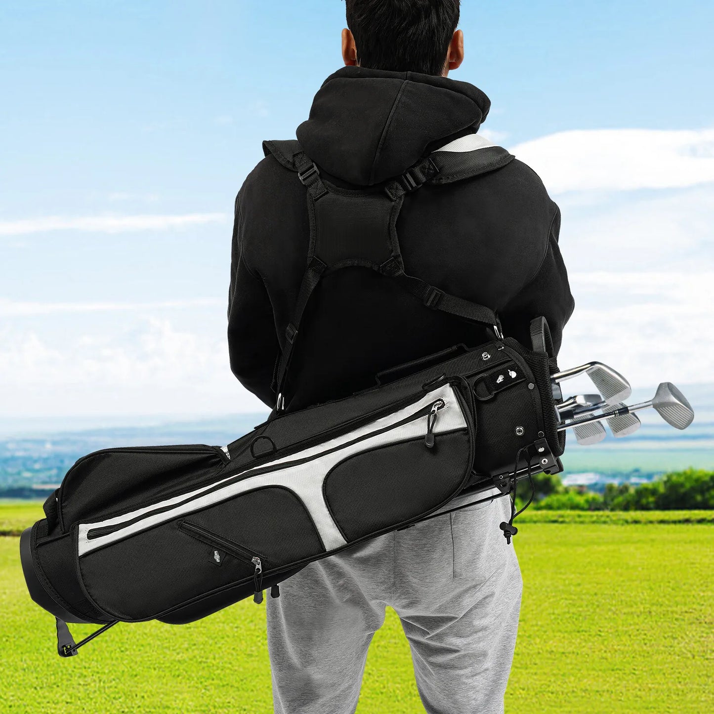 Lightweight Golf Stand Bag With 3 Dividers And 5 Pockets