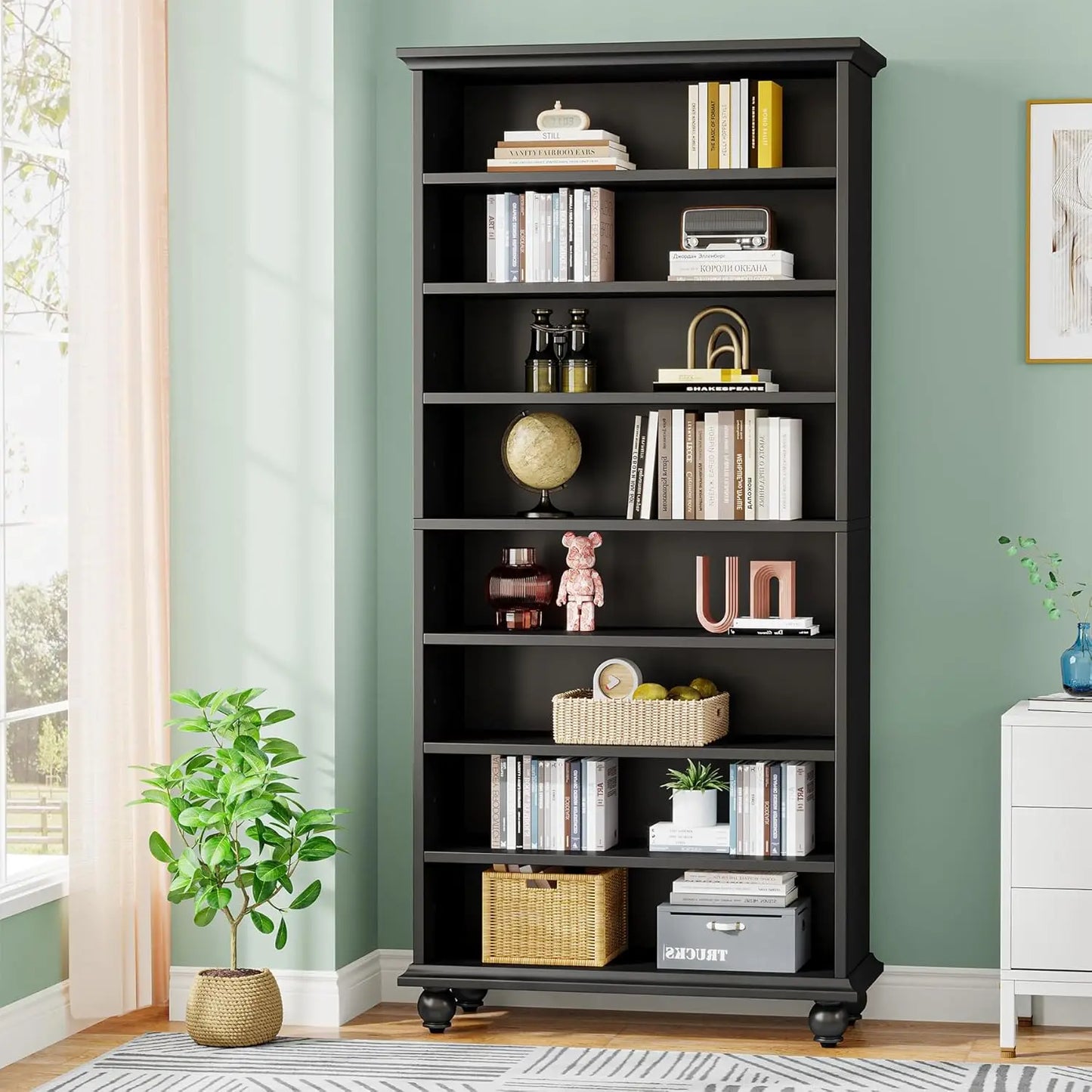 Little Tree LED Bookcase With Freestanding Solid Wood Legs