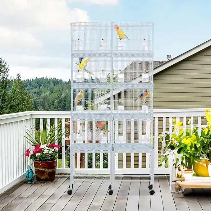 HiMISSCN Parrot Playstand With Wheels Bird Cage Stand Playground