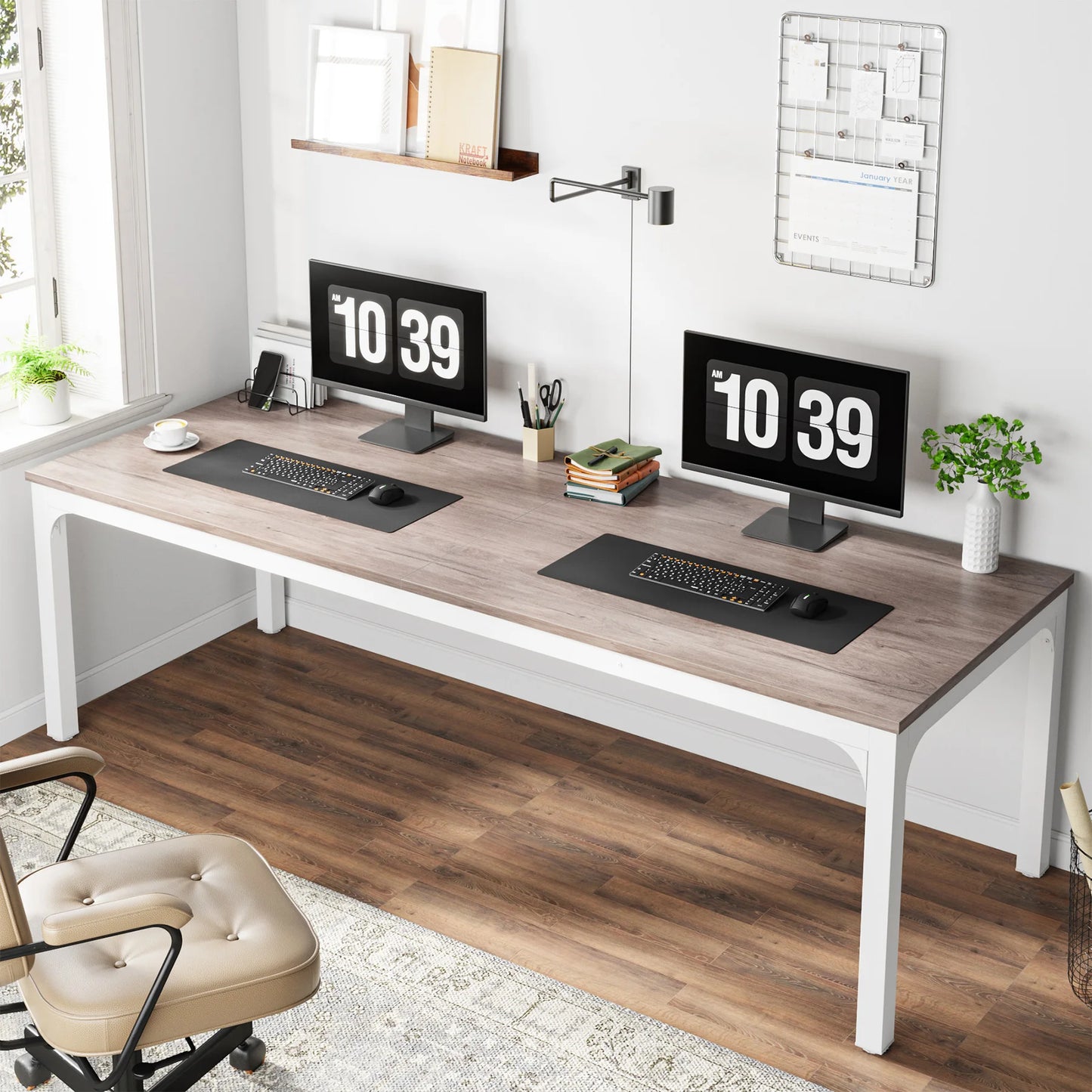 Tribesigns Extra Long Double Computer Desk For Home Office