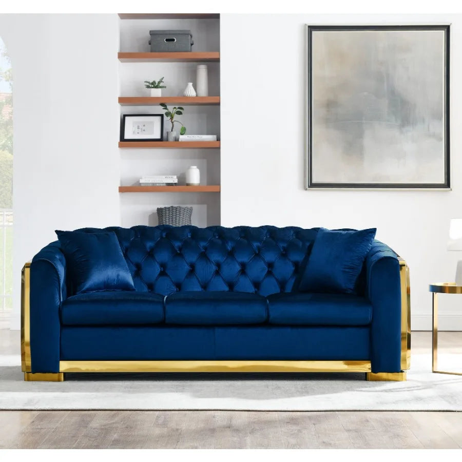 Velvet Chesterfield Sofa Set Luxury Tufted Collection