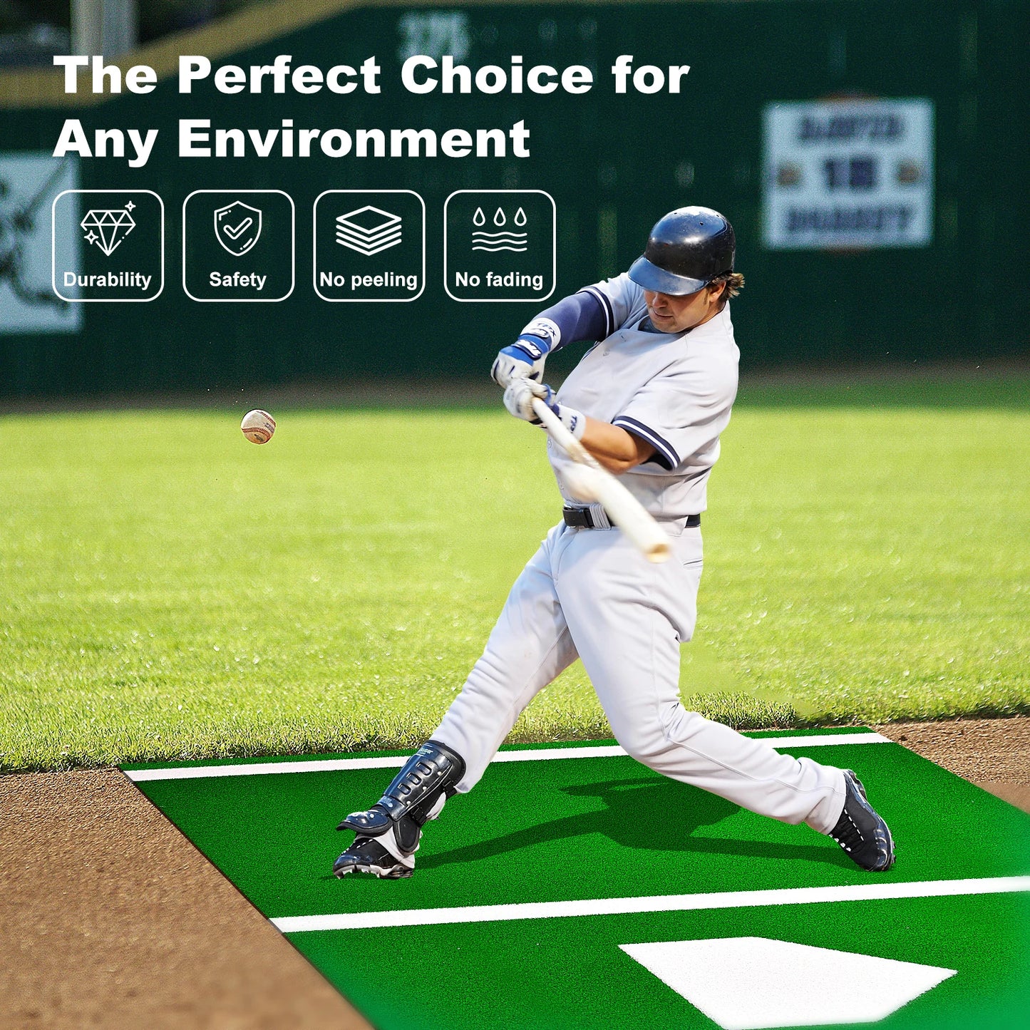 Turf Baseball Batting Mat for Hitting Cage Practice