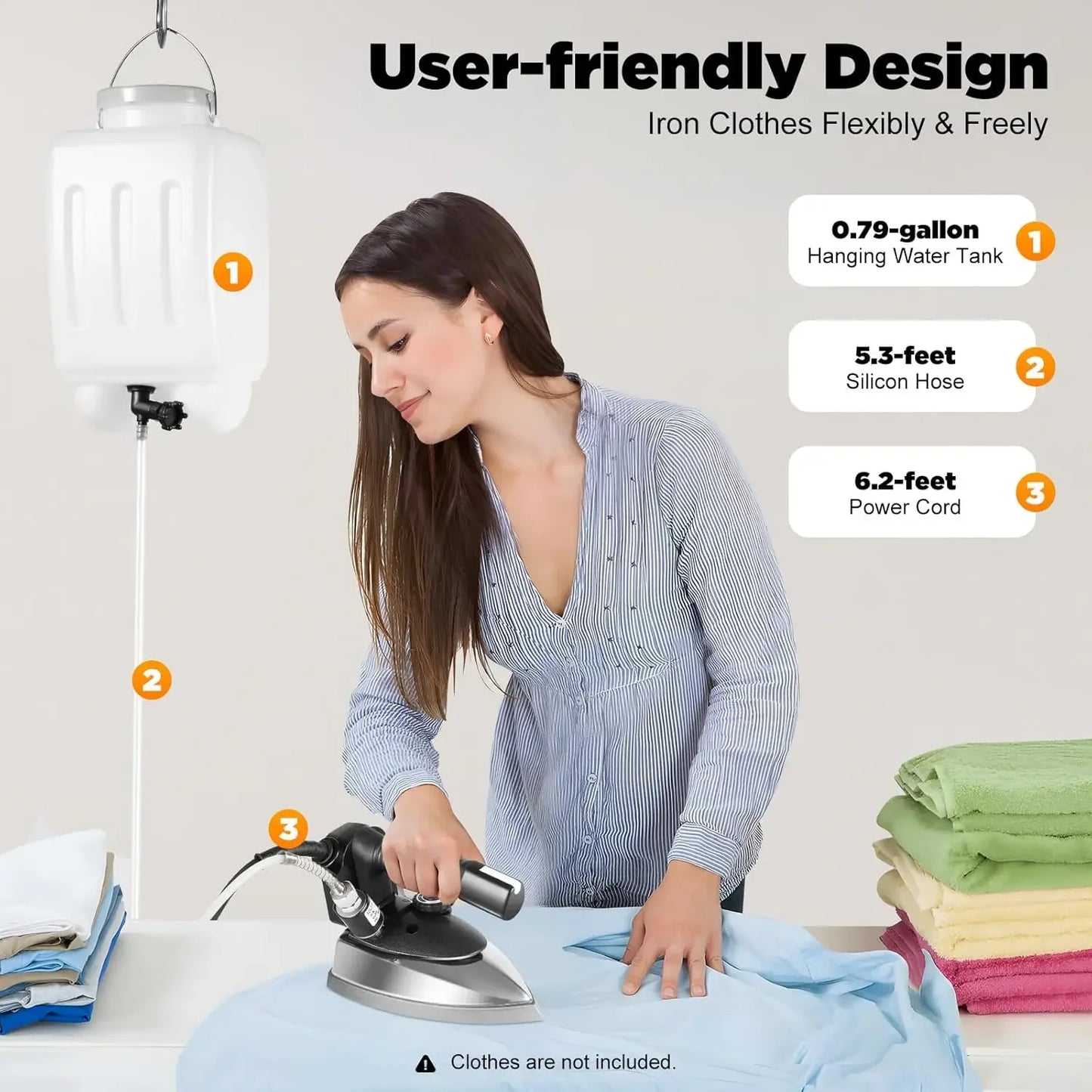 Bymaocar Industrial Gravity Feed Steam Iron For Garments