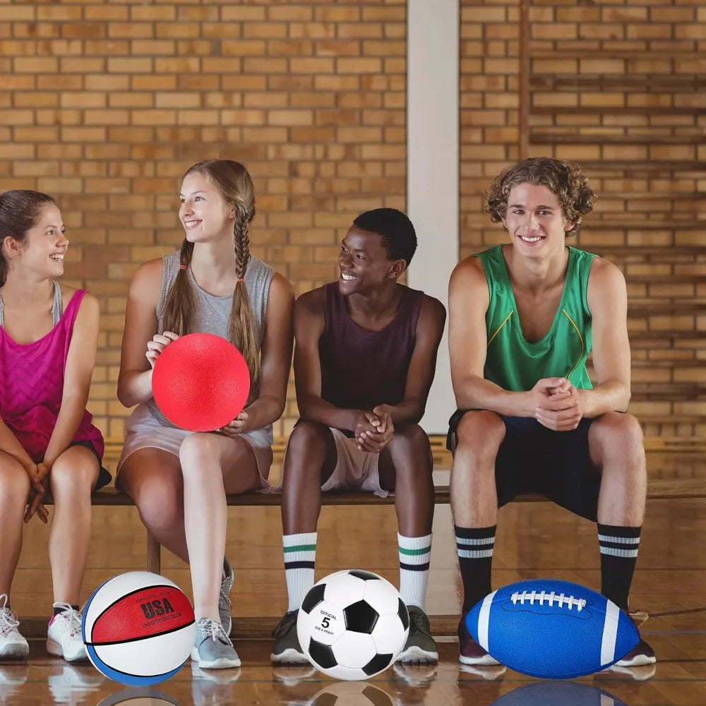 12 Piece Sports Ball Set With Premium Pump Mesh Bag