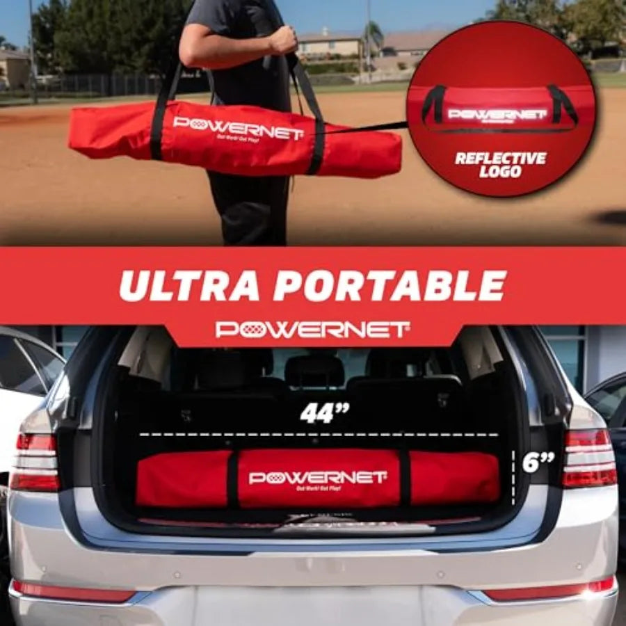 Full Mouth Baseball Net Portable Batting Practice Net For Outdoor Training