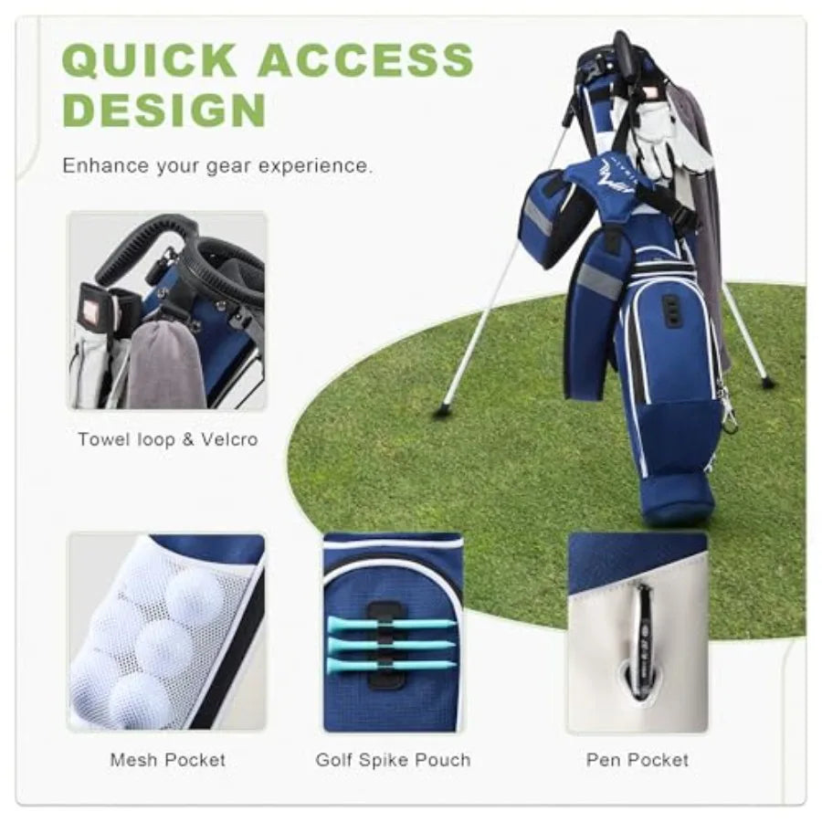 SHXI Sunday Golf Bag With Stand And Cooler Pocket Carrier