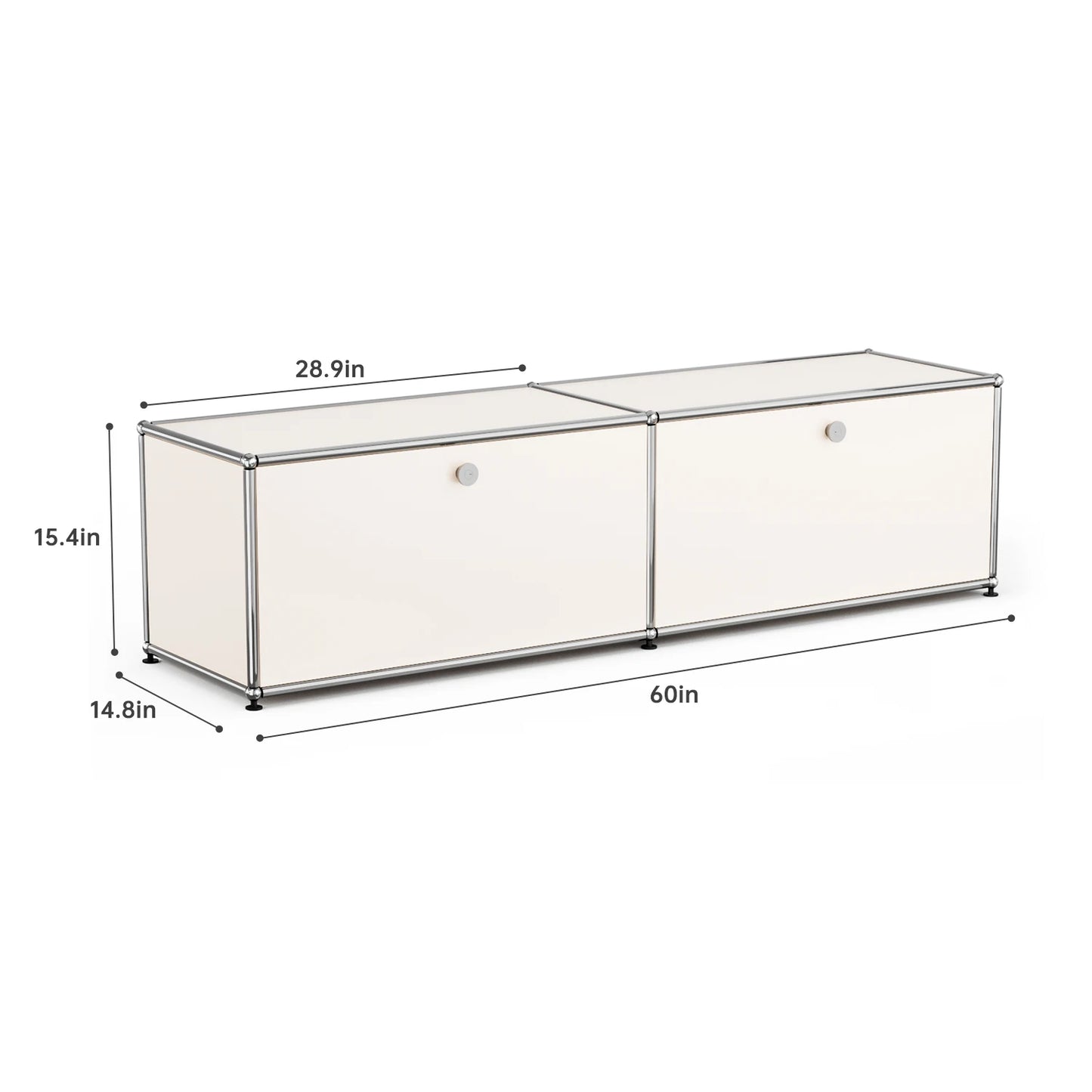 Furgle Modern Stainless Steel Modular TV Stand Console With Storage Drawer