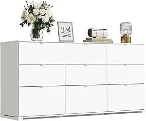 9 Drawer Dressers Modern Wood Chest With Metal Handles
