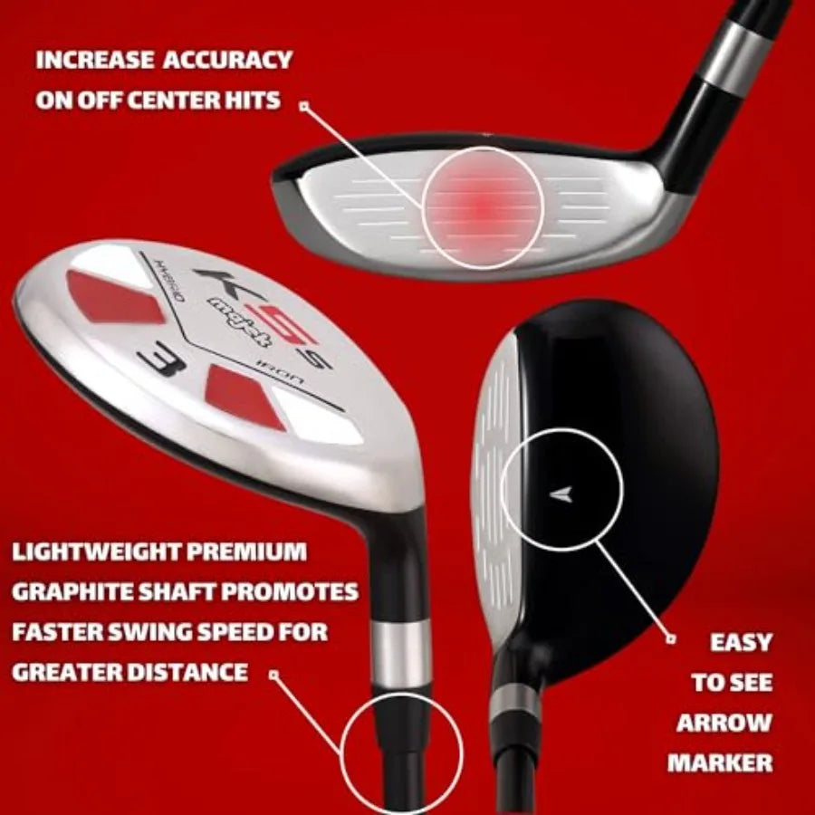 Senior Men Golf Hybrid Complete Set Right Handed Three To Nine PW Senior Flex