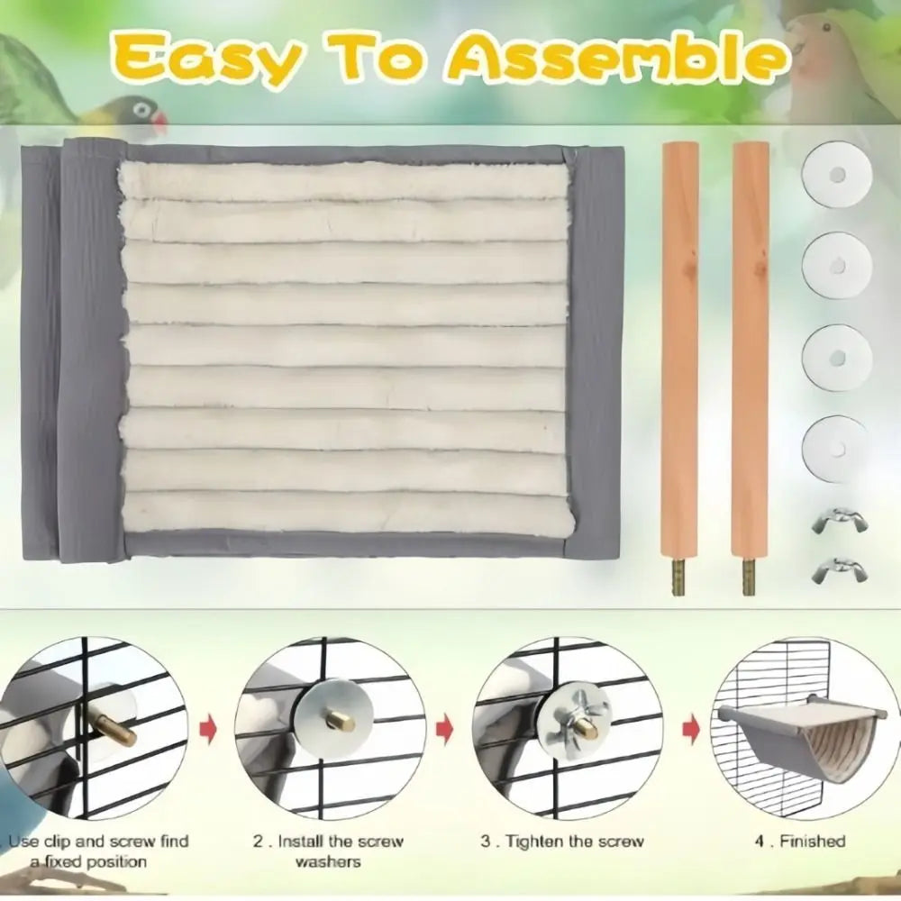 NONECN Fleece Bird Hanging Hammock For Small Pets