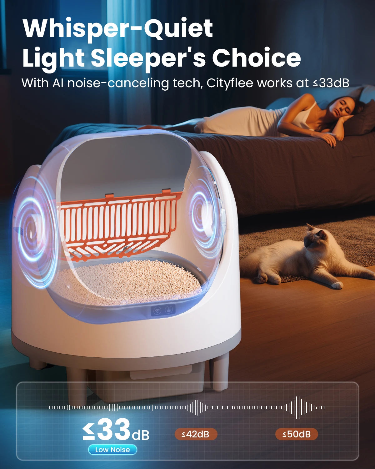 cityflee Automatic Self Cleaning Cat Litter Box With App Control