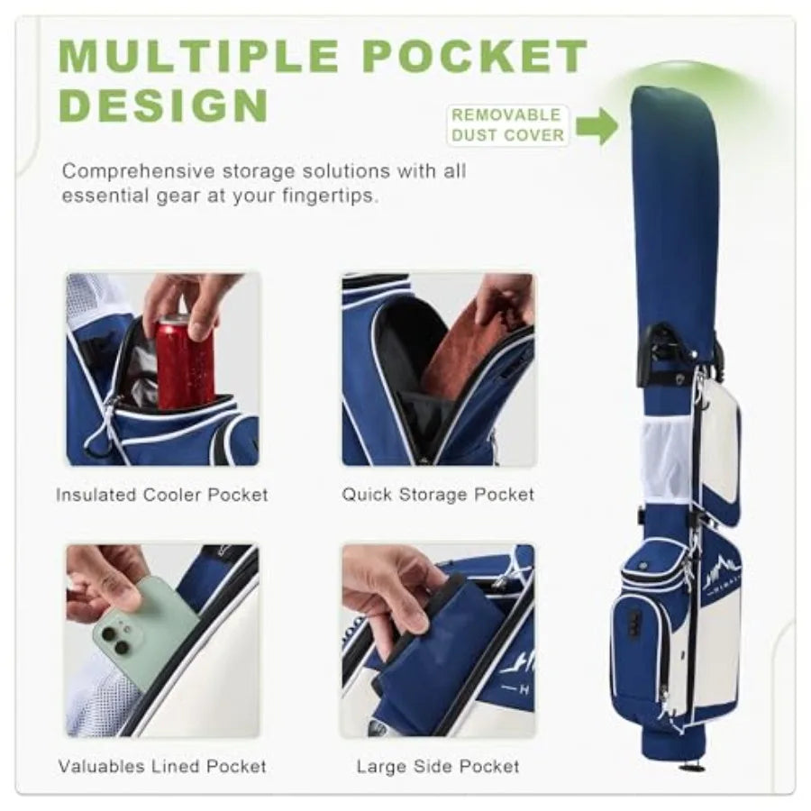 SHXI Sunday Golf Bag With Stand And Cooler Pocket Carrier