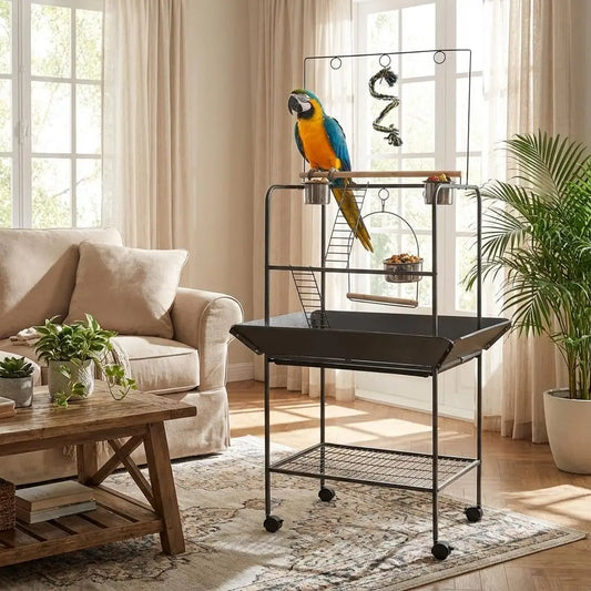 HiMISSCN Bird PlayStand Activity Center With Perches And Ladders Parrot