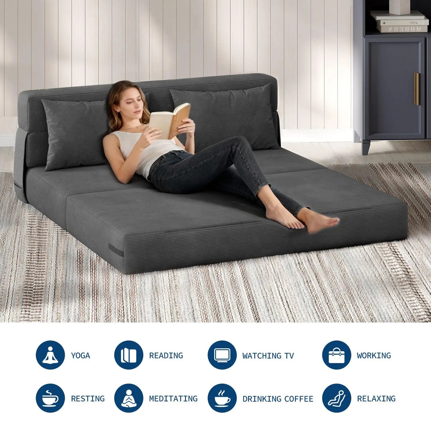 HobbyLane 4-in-1 Folding Sofa Bed Convertible Sleeper