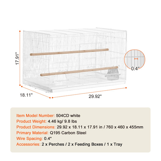 SucceBuy Flight Bird Cage With Divider For Travel And Pets