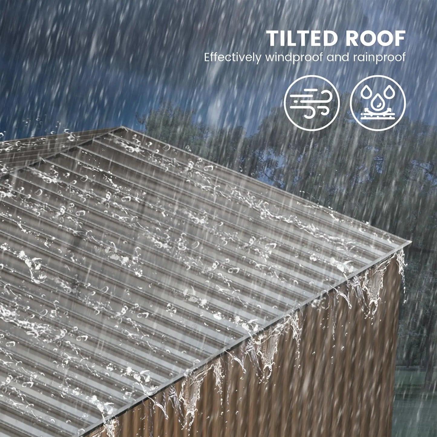 HiMISSH Waterproof Outdoor Storage Shed Garden Metal Tool Shed