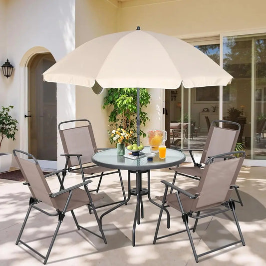 Folding Patio Dining Set All Weather Outdoor Table and Chairs