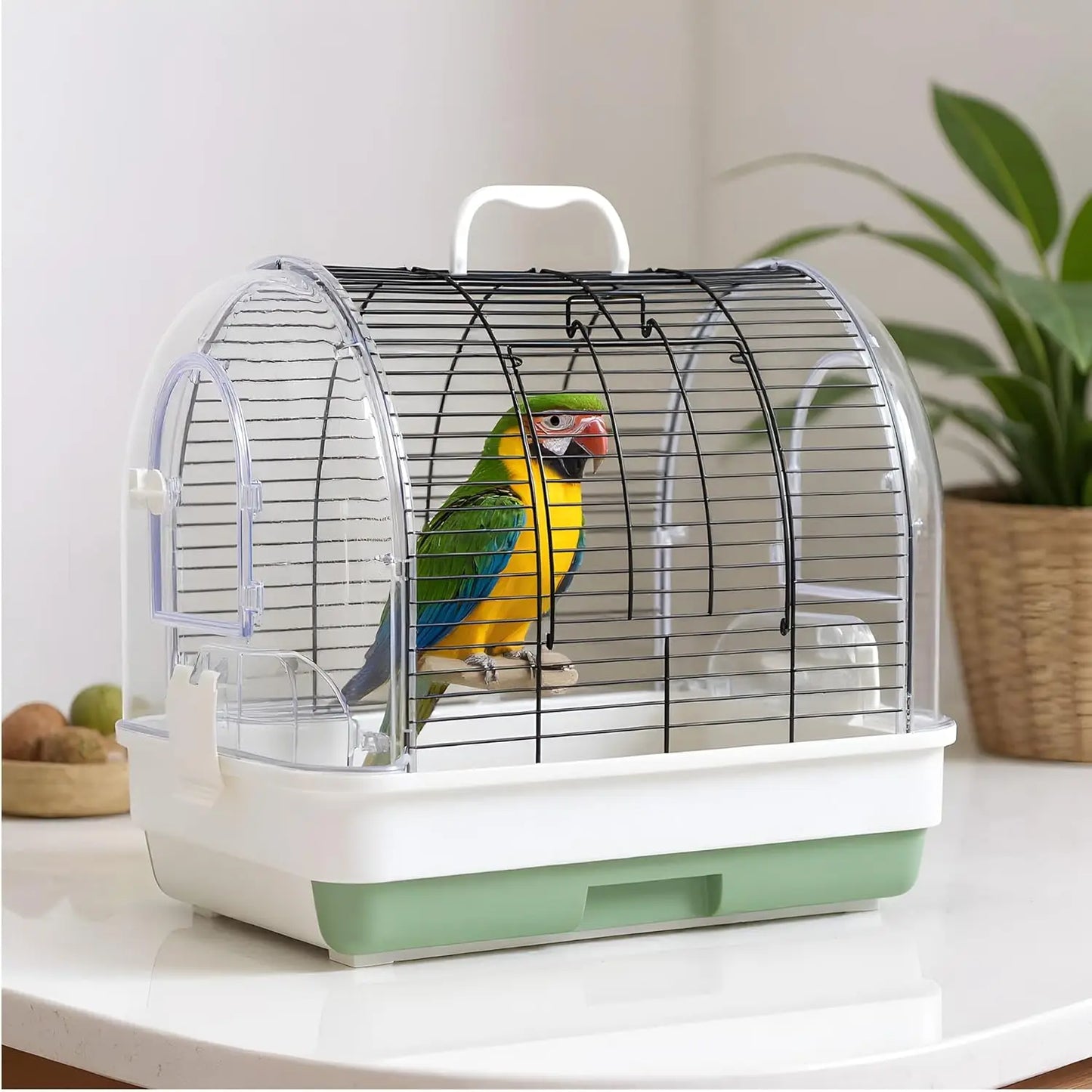 HiMISSCN Portable Bird Cage Carrier Travel Parrot Cage With 2 Perches