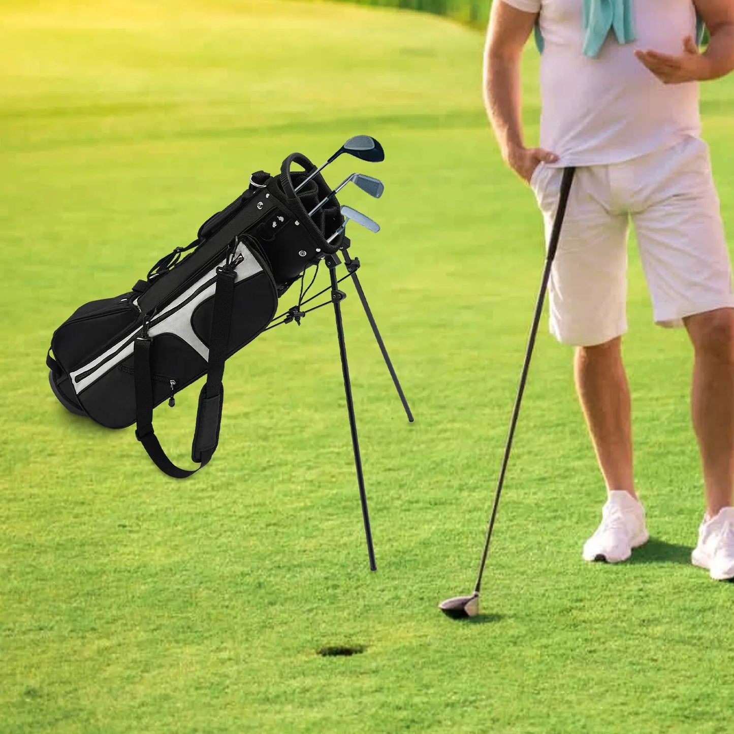 Lightweight Golf Stand Bag With 3 Dividers And 5 Pockets
