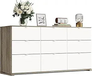 9 Drawer Dressers Modern Wood Chest With Metal Handles