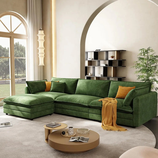 Modular Sectional Sofa With Movable Ottoman L Shaped Furniture