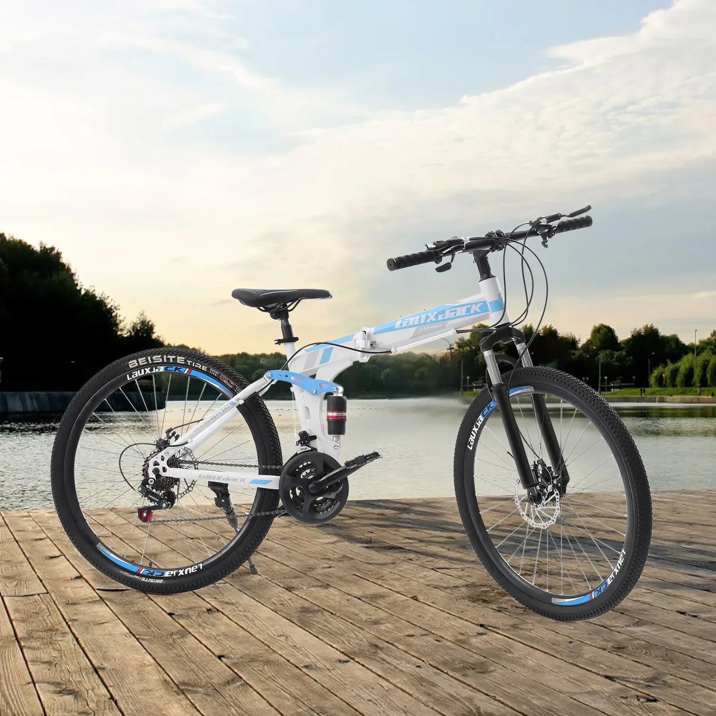 Foldable Mountain Bike For Men 21 Speed With Disc Brakes