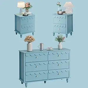 RBXC Bedroom Set Dresser and Nightstand Scalloped Design