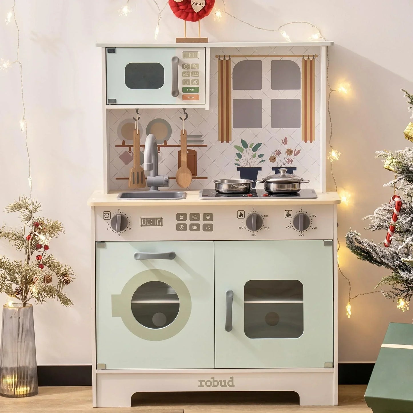 Robotime Wooden Toy Kitchen Set With Lights And Sounds
