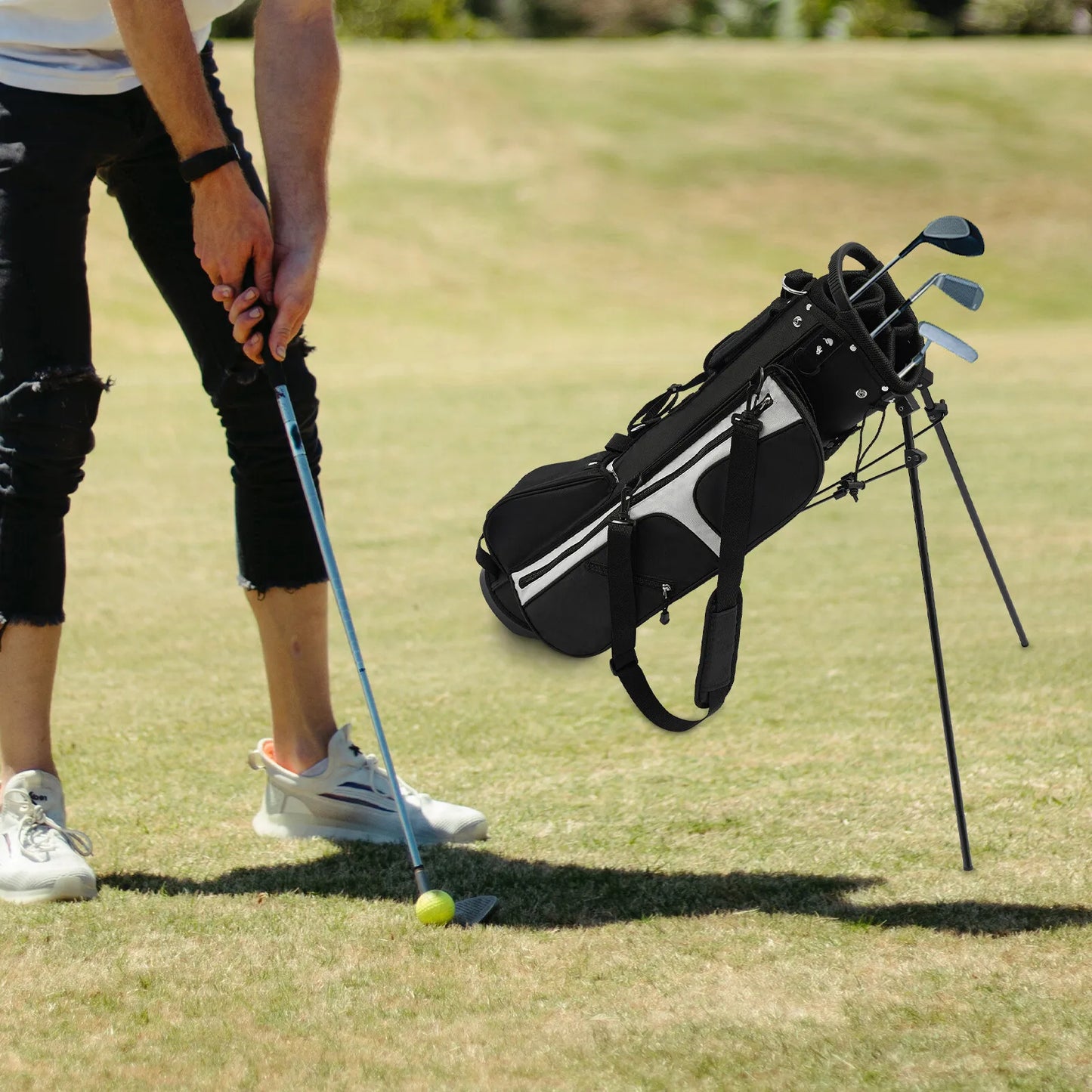 Lightweight Golf Stand Bag With 3 Dividers And 5 Pockets