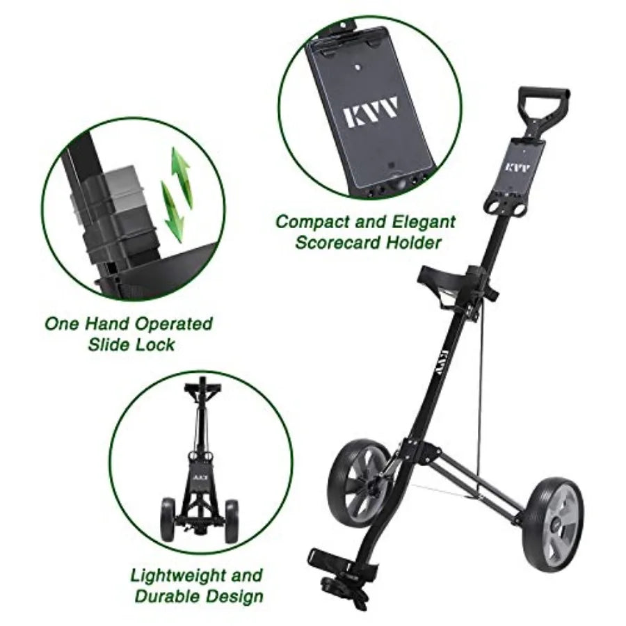 SHXI Lightweight 2-Wheel Aluminum Frame Golf Push Cart