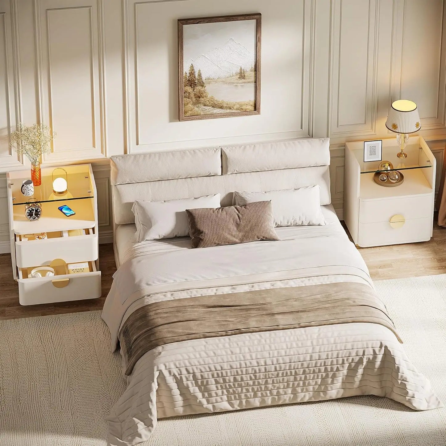 Little Tree Nightstand With 2 Drawers And Open Shelf