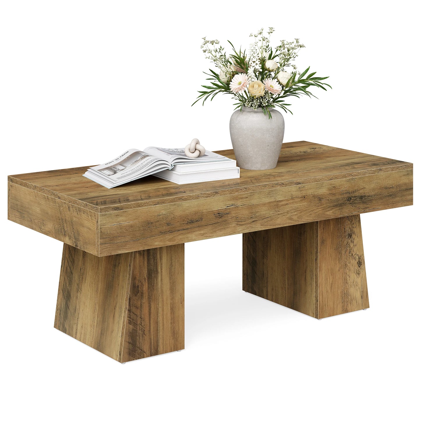 Tribesigns Vintage Coffee Table Modern Wood Centerpiece