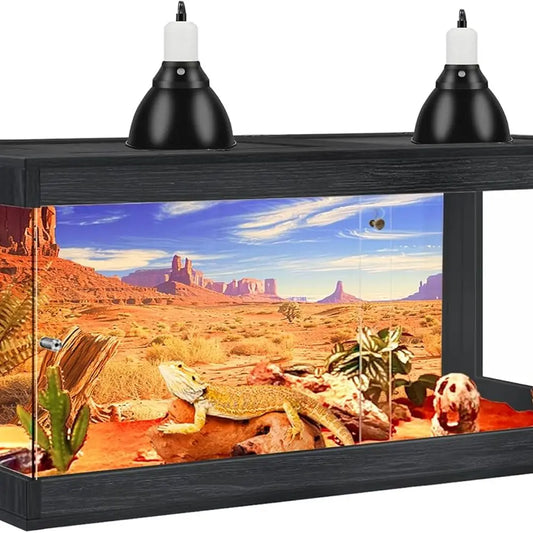Bearded Dragon Enclosure With Tempered Glass And Metal Mesh Lid