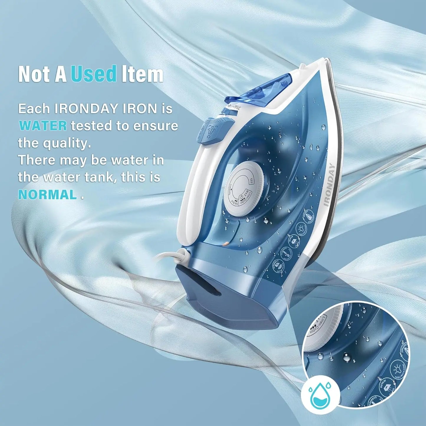 XMSJ 1200W Steam Iron With Nonstick Ceramic Soleplate Self Cleaning