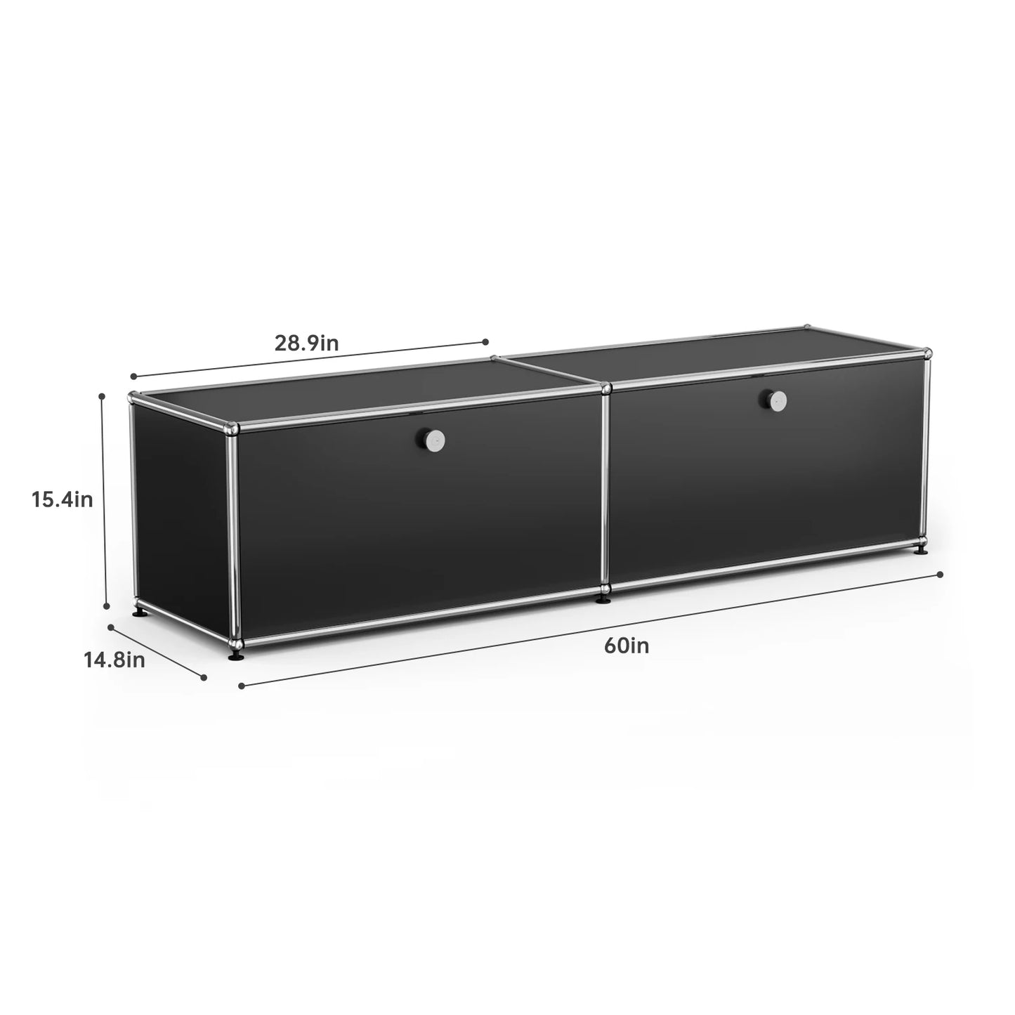 Furgle Modern Stainless Steel Modular TV Stand Console With Storage Drawer
