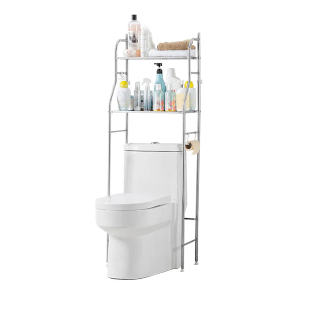 Studyset Over Toilet Storage Shelf Two Tier Freestanding Metal Bathroom