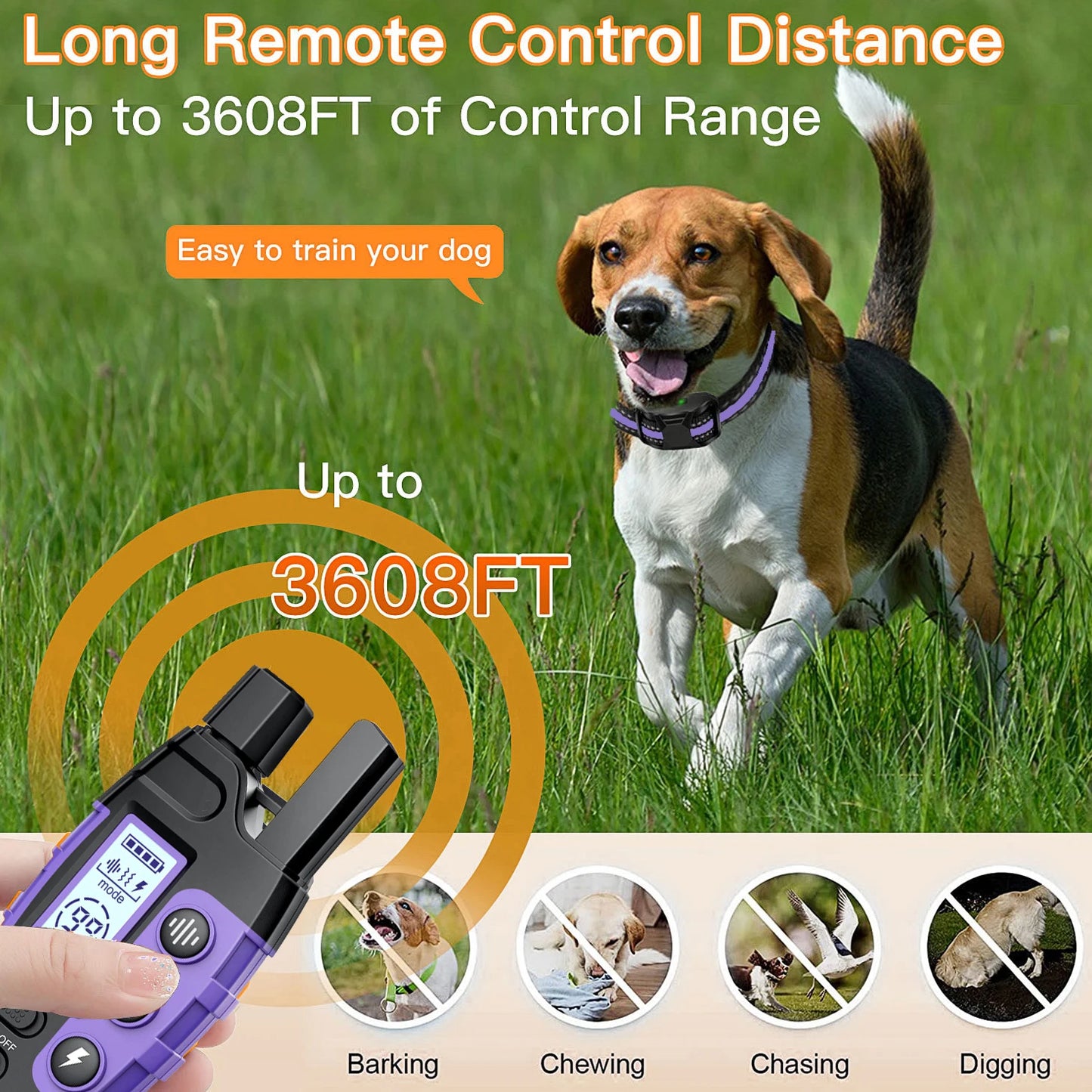 WXRPET 3300Ft Electric Dog Training Collar Remote Control Waterproof