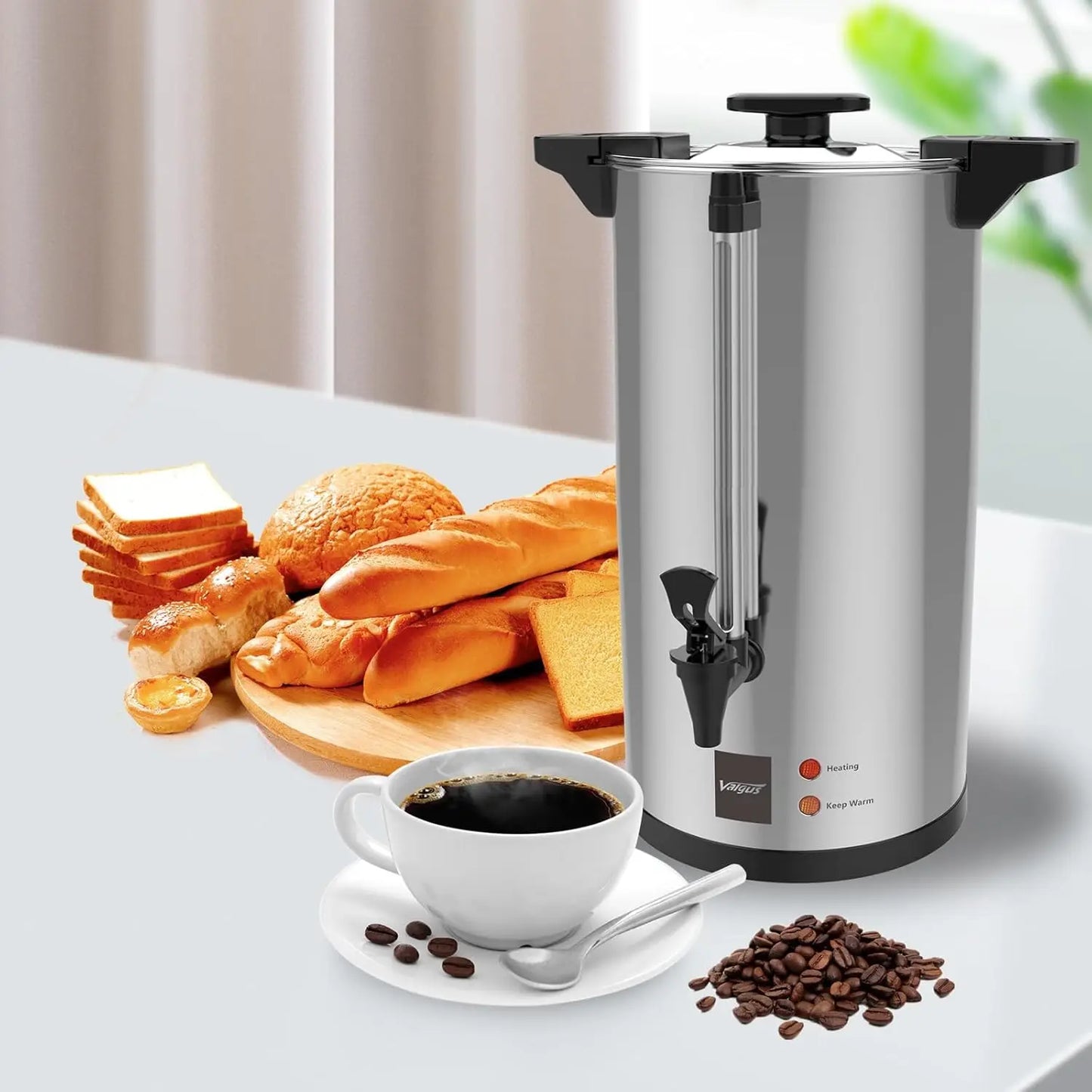XMSJ Commercial Grade Stainless Steel Coffee Urn With Auto Temperature Control