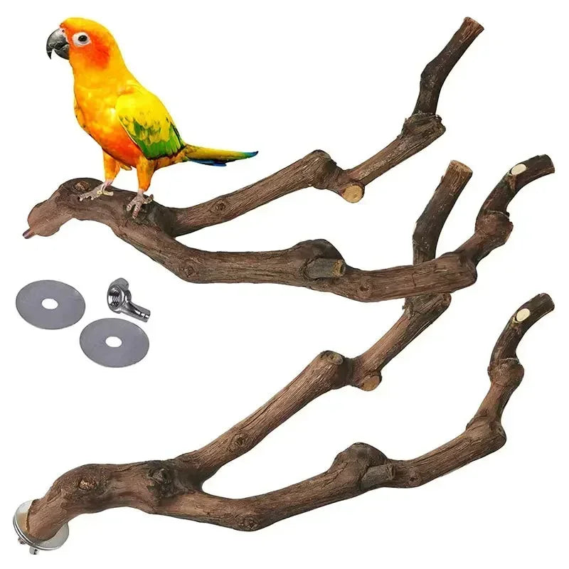 Wild Grape Wood Bird Standing Stick For Parrots Cockatiels Parakeets