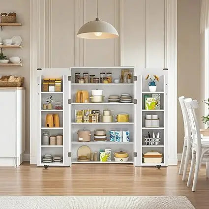 Kitchen Pantry Storage Cabinet With Adjustable Shelves Freestanding