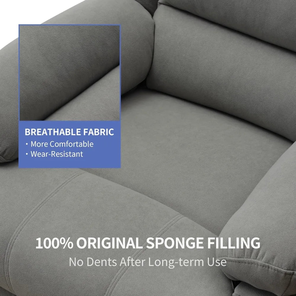 Swivel Overstuffed Manual Glider Rocker Recliner Chair