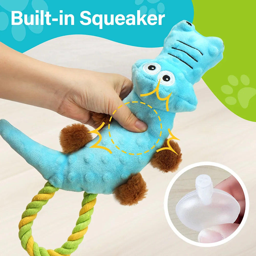 Dog Squeaky Toy Set Tug of War Plush Chew Toys