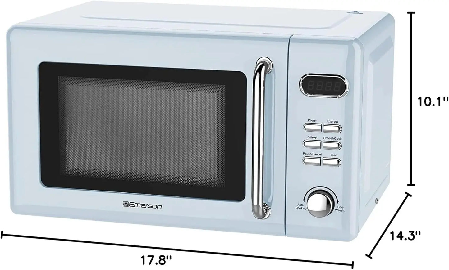 XMSJ Retro Compact Countertop Microwave Oven 700W LED Display