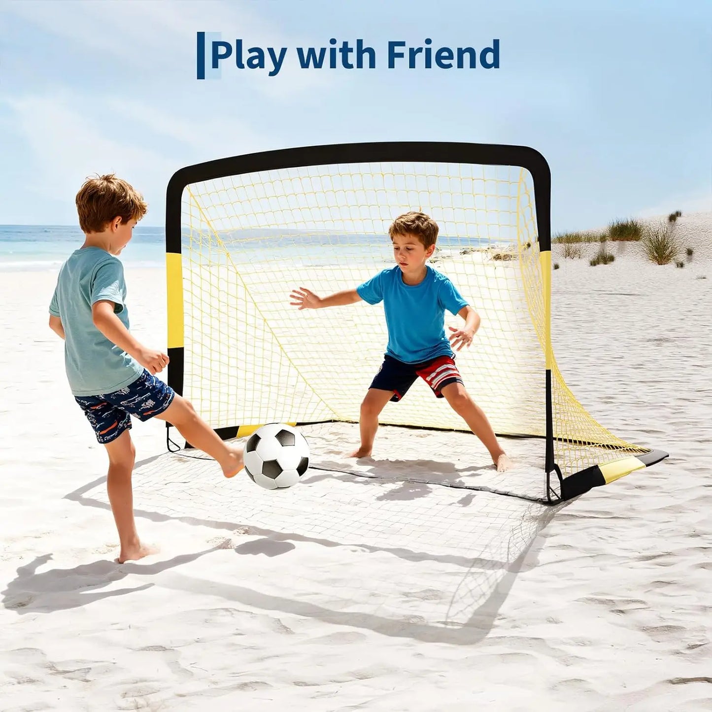 HiMISS Two Pack Backyard Soccer Goals for Training and Outdoor Play