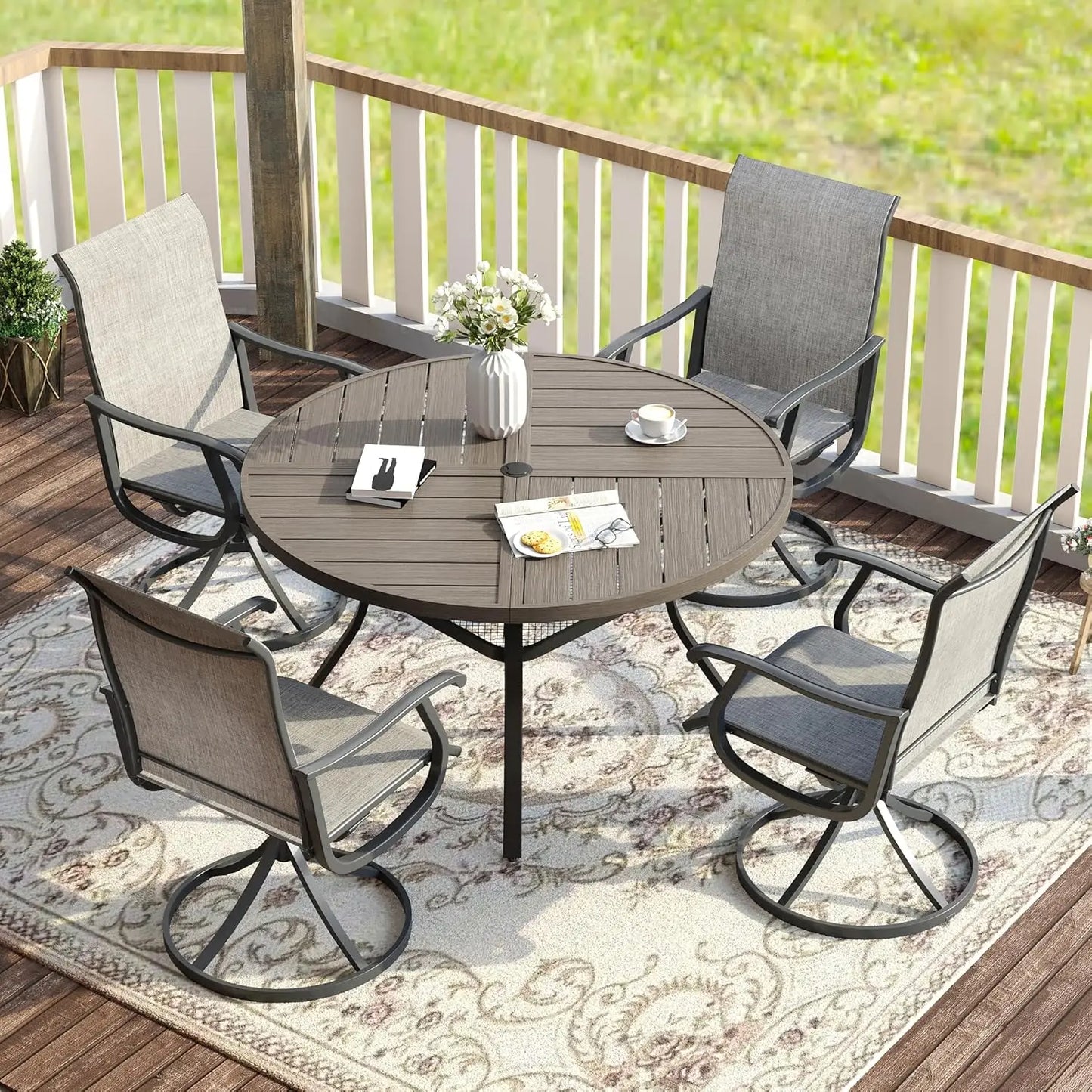 Five Piece Patio Dining Set For Four With Outdoor Table